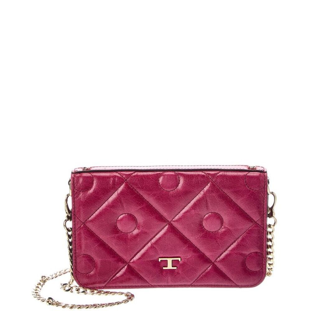 Tod's Leather Wallet On Chain, Purple